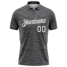 Загрузить изображение в средство просмотра галереи, Custom Steel Gray-White Distressed Fragment Brush Stroke Performance Polo Shirt
