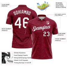 Load image into Gallery viewer, Custom Crimson-White Distressed Fragment Brush Stroke Performance Polo Shirt
