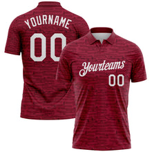 Load image into Gallery viewer, Custom Crimson-White Distressed Fragment Brush Stroke Performance Polo Shirt
