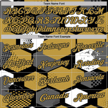 Load image into Gallery viewer, Custom Old Gold Black Gray-White Modern Geometric Tech Hexagon Grid Performance Polo Shirt
