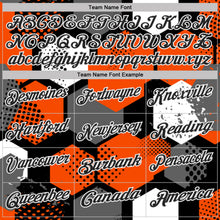 Laden Sie das Bild in den Galerie-Viewer, Custom Orange Black Gray-White Modern Geometric Tech Hexagon Grid Performance Polo Shirt
