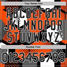 Laden Sie das Bild in den Galerie-Viewer, Custom Orange Black Gray-White Modern Geometric Tech Hexagon Grid Performance Polo Shirt
