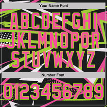 Load image into Gallery viewer, Custom Black Pink-Neon Green Dynamic Geometric Shard Performance Polo Shirt
