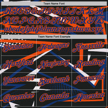 Laden Sie das Bild in den Galerie-Viewer, Custom Black Royal-Orange Dynamic Geometric Shard Performance Polo Shirt
