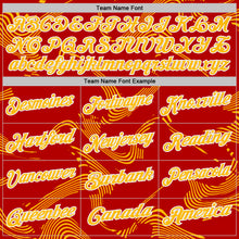 Charger l'image dans la galerie, Custom Red Gold-White 3D Pattern Abstract Fluid Swirl Line Performance Polo Shirt
