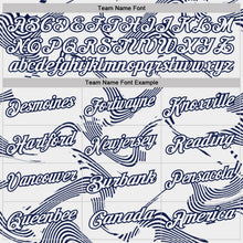 Laden Sie das Bild in den Galerie-Viewer, Custom White-Navy 3D Pattern Abstract Fluid Swirl Line Performance Polo Shirt
