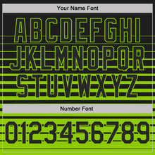 Load image into Gallery viewer, Custom Black-Neon Green Horizontal Gradient Stripe Performance Polo Shirt
