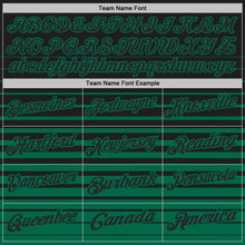 Load image into Gallery viewer, Custom Black-Kelly Green Horizontal Gradient Stripe Performance Polo Shirt
