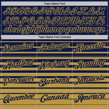 Load image into Gallery viewer, Custom Navy-Old Gold Horizontal Gradient Stripe Performance Polo Shirt

