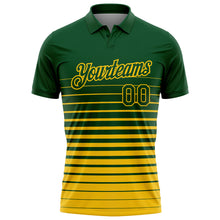 Charger l'image dans la galerie, Custom Green-Yellow Horizontal Gradient Stripe Performance Polo Shirt
