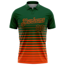 Laden Sie das Bild in den Galerie-Viewer, Custom Green-Orange Horizontal Gradient Stripe Performance Polo Shirt

