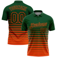 Laden Sie das Bild in den Galerie-Viewer, Custom Green-Orange Horizontal Gradient Stripe Performance Polo Shirt

