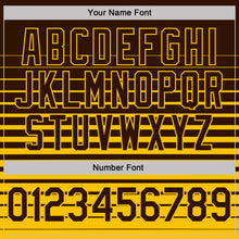 Load image into Gallery viewer, Custom Brown-Yellow Horizontal Gradient Stripe Performance Polo Shirt
