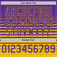 Load image into Gallery viewer, Custom Purple-Gold Horizontal Gradient Stripe Performance Polo Shirt
