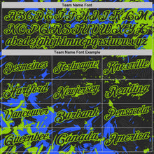Laden Sie das Bild in den Galerie-Viewer, Custom Black Royal-Neon Green Dynamic Splatter Brush Stroke Performance Polo Shirt
