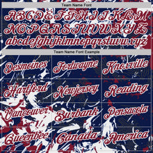 Laden Sie das Bild in den Galerie-Viewer, Custom Navy Crimson-White Dynamic Splatter Brush Stroke Performance Polo Shirt
