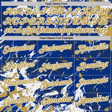 Charger l'image dans la galerie, Custom Royal Old Gold-White Dynamic Splatter Brush Stroke Performance Polo Shirt
