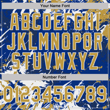 Charger l'image dans la galerie, Custom Royal Old Gold-White Dynamic Splatter Brush Stroke Performance Polo Shirt
