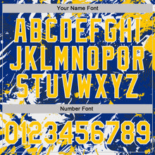 Load image into Gallery viewer, Custom Royal Yellow-White Dynamic Splatter Brush Stroke Performance Polo Shirt

