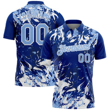 Загрузить изображение в средство просмотра галереи, Custom Royal Light Blue-White Dynamic Splatter Brush Stroke Performance Polo Shirt
