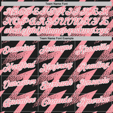 Laden Sie das Bild in den Galerie-Viewer, Custom Black Medium Pink-White Geometric Zigzag Shape Lightning Performance Polo Shirt
