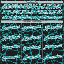 Загрузить изображение в средство просмотра галереи, Custom Black Teal-White 3D Pattern Abstract Network Crackle Performance Polo Shirt
