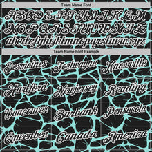 Load image into Gallery viewer, Custom Black Ice Blue-White 3D Pattern Abstract Network Crackle Performance Polo Shirt
