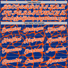 Загрузить изображение в средство просмотра галереи, Custom Royal Orange-White 3D Pattern Abstract Network Crackle Performance Polo Shirt
