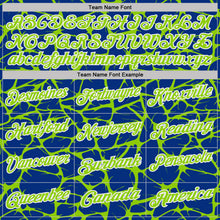 Charger l'image dans la galerie, Custom Royal Neon Green-White 3D Pattern Abstract Network Crackle Performance Polo Shirt
