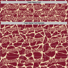 Laden Sie das Bild in den Galerie-Viewer, Custom Crimson-Cream 3D Pattern Abstract Network Crackle Performance Polo Shirt
