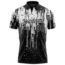 Laden Sie das Bild in den Galerie-Viewer, Custom Black-White Dripping Splatter Paint Performance Polo Shirt
