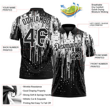 Laden Sie das Bild in den Galerie-Viewer, Custom Black-White Dripping Splatter Paint Performance Polo Shirt
