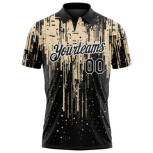 Laden Sie das Bild in den Galerie-Viewer, Custom Black City Cream-White Dripping Splatter Paint Performance Polo Shirt
