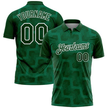 Charger l'image dans la galerie, Custom Green Kelly Green-White Geometric Block Diagonal Line Hatching Performance Polo Shirt
