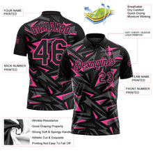 Charger l'image dans la galerie, Custom Black Steel Gray-Pink Cyber Mecha E-sport Geometric Shards Spike Performance Polo Shirt

