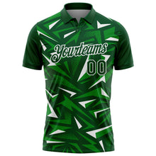 Charger l'image dans la galerie, Custom Green Grass Green-White Cyber Mecha E-sport Geometric Shards Spike Performance Polo Shirt
