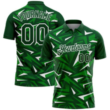 Charger l'image dans la galerie, Custom Green Grass Green-White Cyber Mecha E-sport Geometric Shards Spike Performance Polo Shirt
