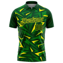 Загрузить изображение в средство просмотра галереи, Custom Green Grass Green-Light Yellow Cyber Mecha E-sport Geometric Shards Spike Performance Polo Shirt
