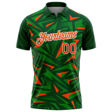 Загрузить изображение в средство просмотра галереи, Custom Green Orange Grass Green-White Cyber Mecha E-sport Geometric Shards Spike Performance Polo Shirt
