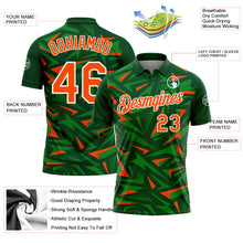 Загрузить изображение в средство просмотра галереи, Custom Green Orange Grass Green-White Cyber Mecha E-sport Geometric Shards Spike Performance Polo Shirt
