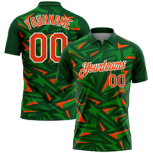 Загрузить изображение в средство просмотра галереи, Custom Green Orange Grass Green-White Cyber Mecha E-sport Geometric Shards Spike Performance Polo Shirt
