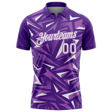 Charger l'image dans la galerie, Custom Purple White-Medium Purple Cyber Mecha E-sport Geometric Shards Spike Performance Polo Shirt
