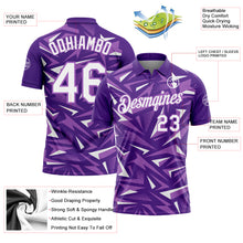 Charger l'image dans la galerie, Custom Purple White-Medium Purple Cyber Mecha E-sport Geometric Shards Spike Performance Polo Shirt
