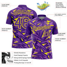 Charger l'image dans la galerie, Custom Purple Medium Purple-Light Yellow Cyber Mecha E-sport Geometric Shards Spike Performance Polo Shirt
