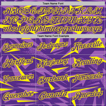 Charger l'image dans la galerie, Custom Purple Medium Purple-Light Yellow Cyber Mecha E-sport Geometric Shards Spike Performance Polo Shirt
