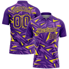 Charger l'image dans la galerie, Custom Purple Medium Purple-Light Yellow Cyber Mecha E-sport Geometric Shards Spike Performance Polo Shirt
