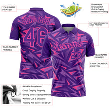Charger l'image dans la galerie, Custom Purple Medium Purple-Pink Cyber Mecha E-sport Geometric Shards Spike Performance Polo Shirt
