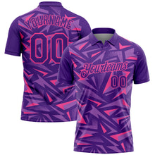 Charger l'image dans la galerie, Custom Purple Medium Purple-Pink Cyber Mecha E-sport Geometric Shards Spike Performance Polo Shirt
