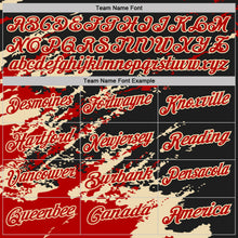 Laden Sie das Bild in den Galerie-Viewer, Custom Black Red-Cream Brush Stroke Shatter Splatter Performance Polo Shirt
