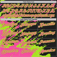 Load image into Gallery viewer, Custom Black Pink-Neon Green Brush Stroke Shatter Splatter Performance Polo Shirt
